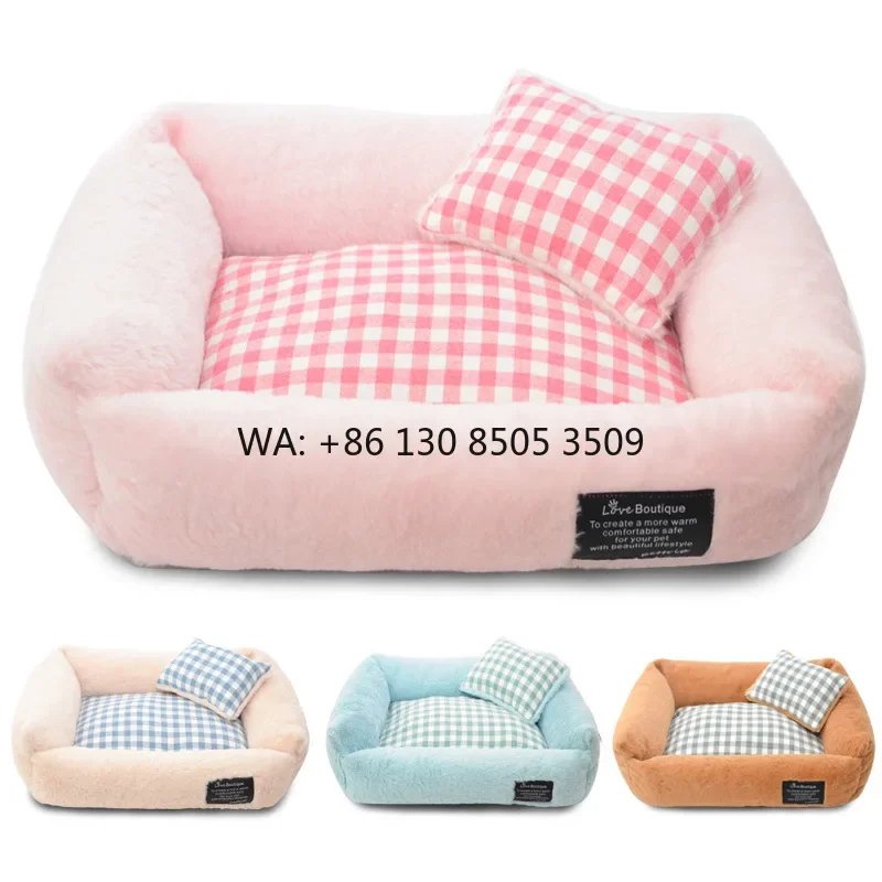Factory Custom High Quality Breathable Pet Dog Wholesale square Bulk Beds Small Medium Large Dogs Cat Puppy Pet Sofa Bed