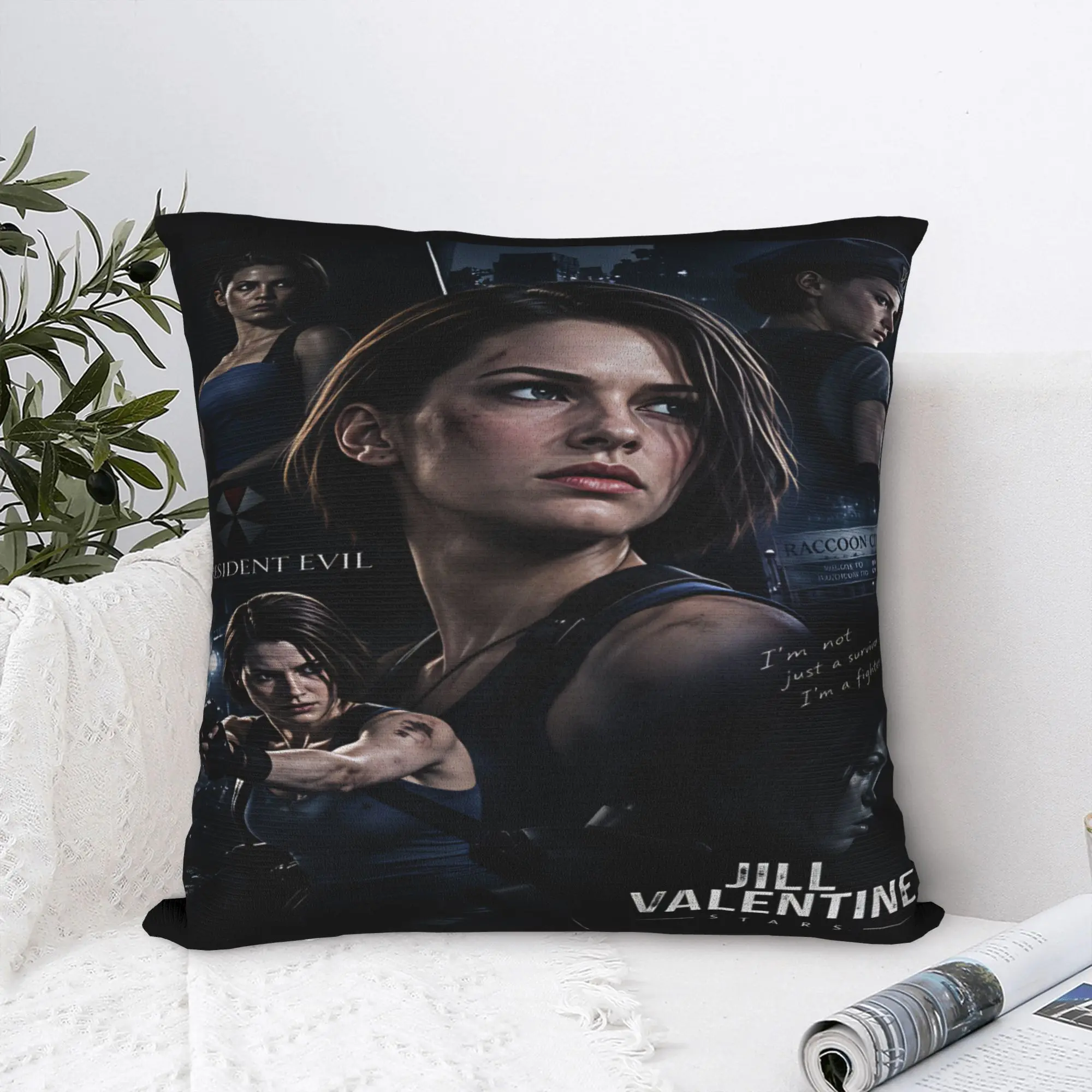 Jill Valentine Resident Evil  Pillow Cover  Retro Trendy Pillow Case For Living Room Sofa Square Cushion Cover Gift