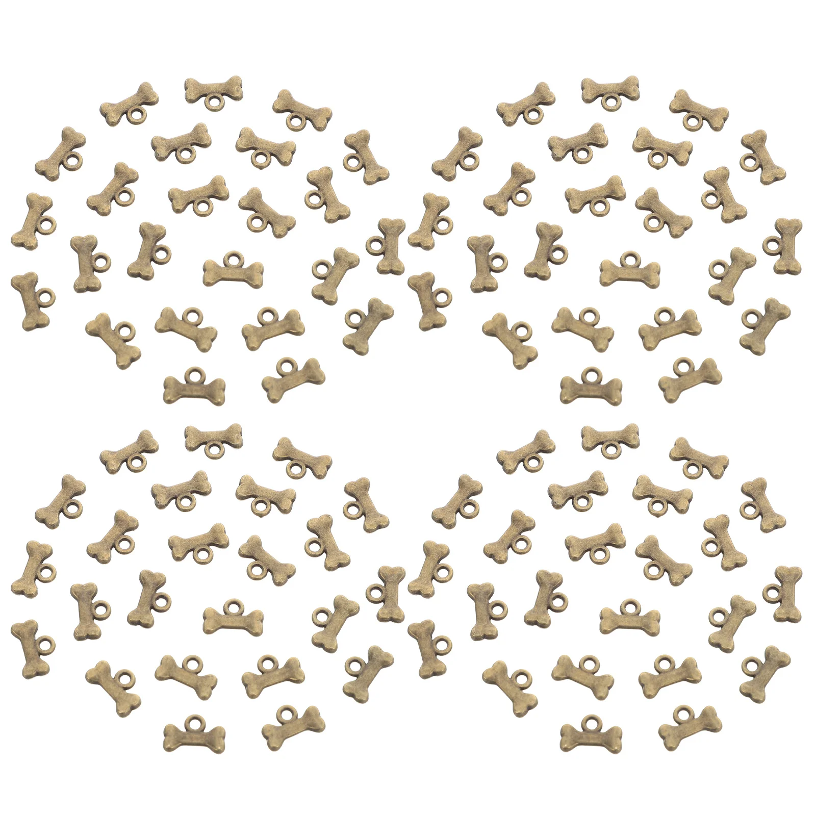 

100Pcs Vintage Dog Bone Charms Zinc Alloy Pendants for DIY Jewelry Making Craft Bracelet Necklace Accessories