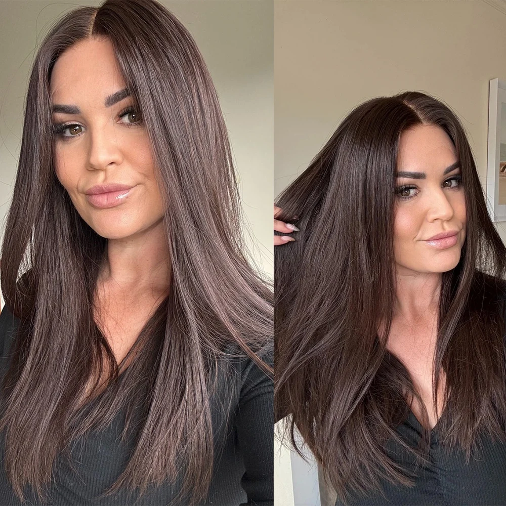 13x4 Chocolate Dark Brown Lace Front Wigs Human Hair For Women 13x6 Hd Straight Lace Frontal Wig Full Lace 360 Frontal Lace Wig