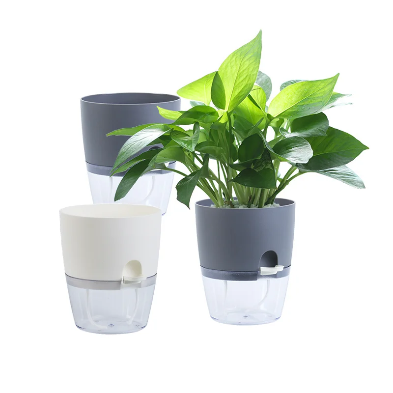 

2 шт. 2-слойный ленивый гидропонный цветочный горшок, автоматический водопоглощающий цветочный горшок, беспочвенное выращивание, прозрачный пластиковый горшок