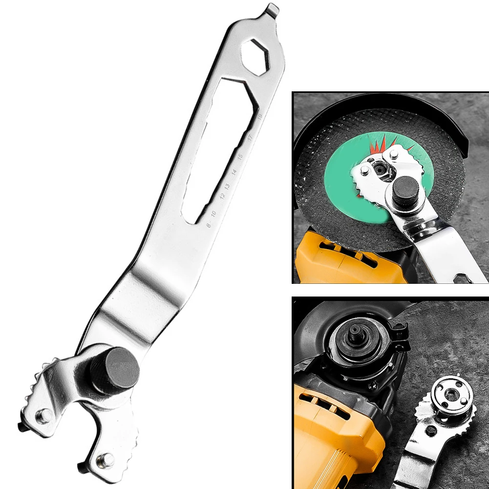 1pc 12-in-1 Wrench Adjustable For M10 Thread For Angle Grinder Lock Nut Wrench With Pressure Plate Stable Grip Disc Installation