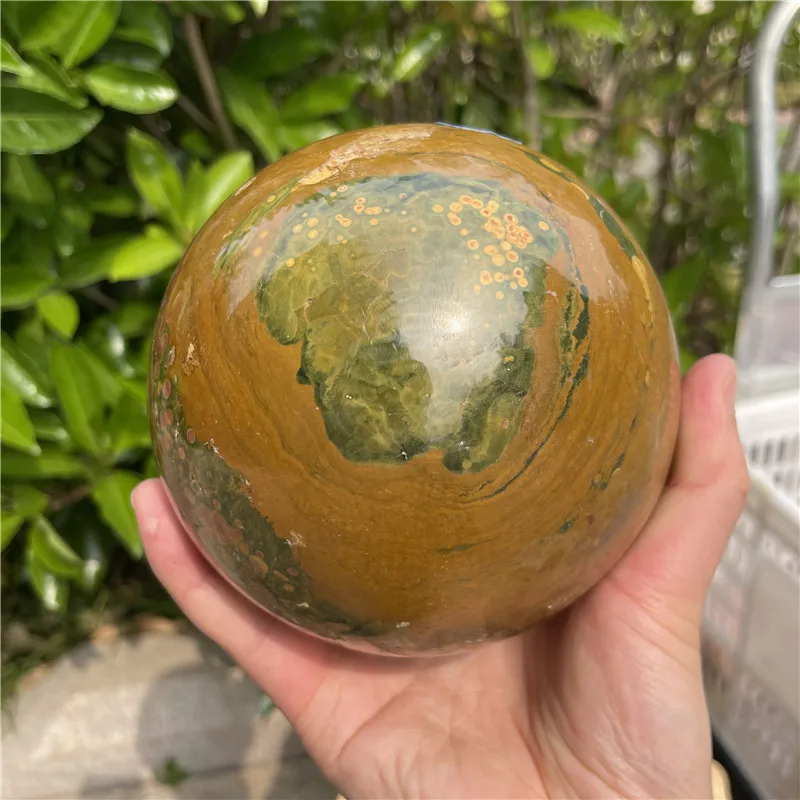 2.4kg wholesale natural crystal stone ball polished ocean jasper crystal sphere for decoration