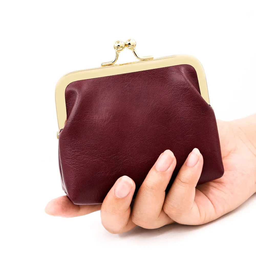 حقيبة صغيرة صغيرة الشمع الجلود بولي Leather الجلود محفظة نسائية للعملات المعدنية ماكياج الحقيبة الرجعية المحفظة للاستخدام اليومي السفر المرأة الملحقات