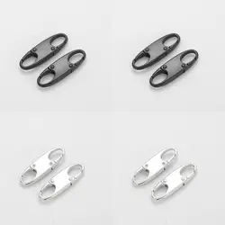 8 Pcs Silver Zipper Lock Clip New Detachable Black Carabiner Clip Metal Anti Theft Bag Suitcases