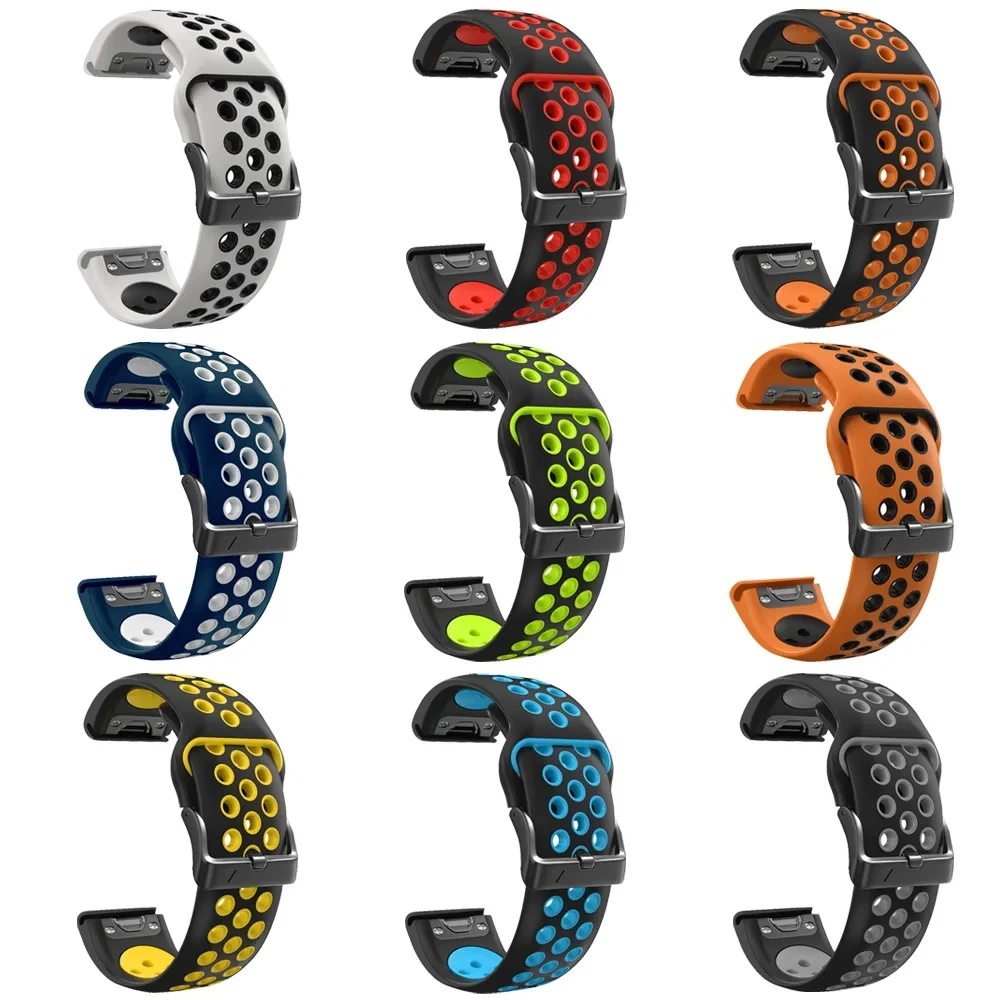 Silicone Watchband Strap For Garmin Fenix 6X 6 7X 7 Pro 5X 5 Plus 3 HR 945 955 Mk2i Band 22mm 26mm QuickFit Wristband Bracelet