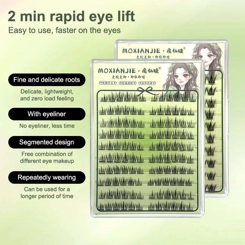 120cluster Self Adhesive Eyelashes High Capacity No Glue Needed Self Adhesive Lash Clusters Natural Lashes DIY Eyelash Extension