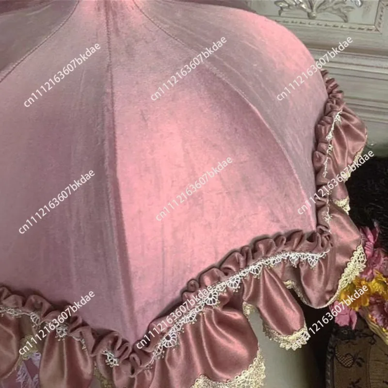 Handmade Imitation Antique Vintage Lolita Floral Umbrella Ocean Style Decorative Parasol For Wedding Photography Cosplay Party