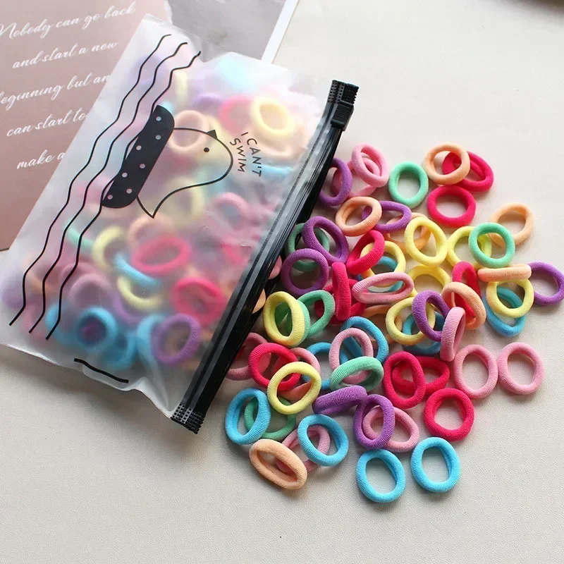 100/50Pcs Children's Hair Rings Baby Does Not Hurt Hair Rubber Bands High Elastic Base Hair Tie Girls Headband  Ornament