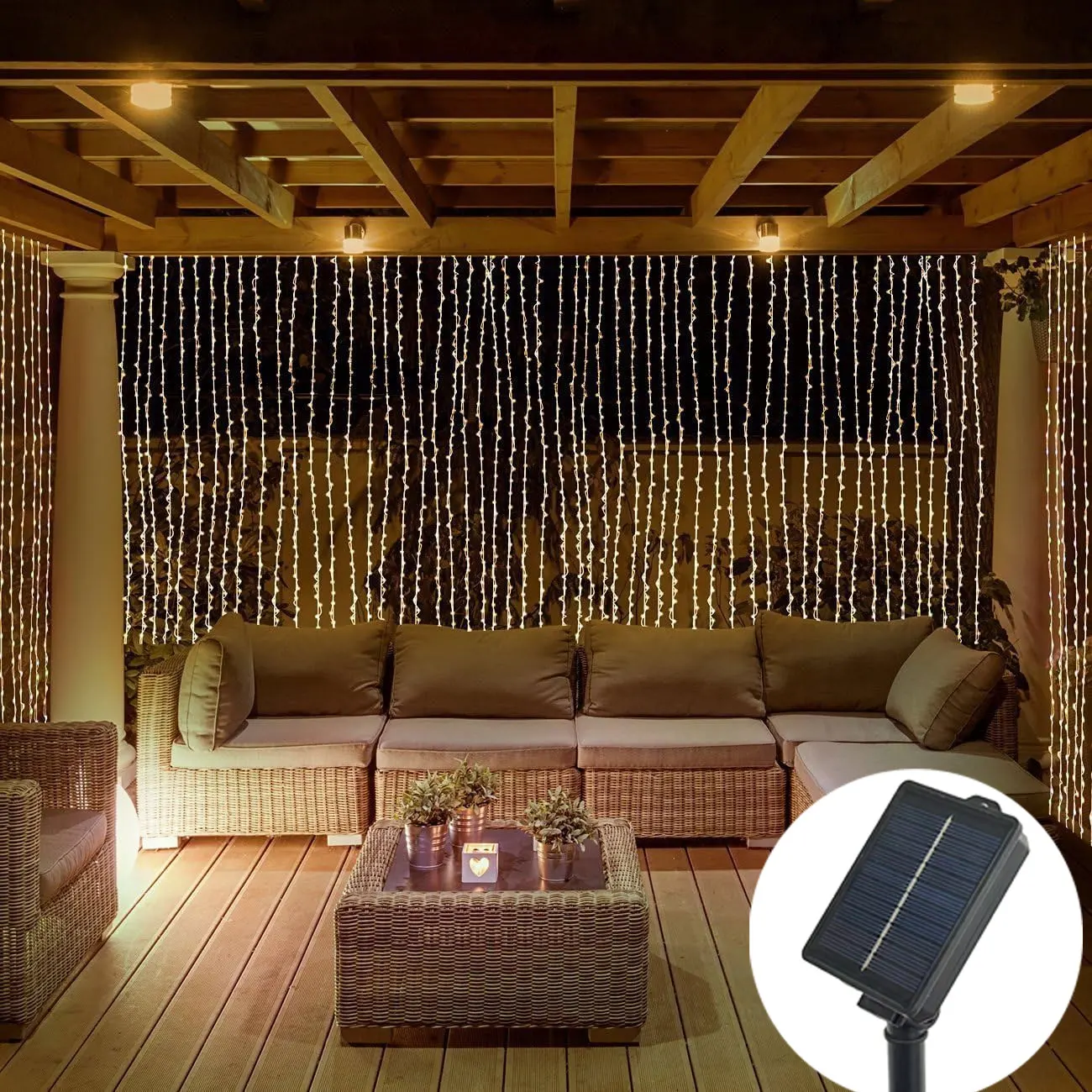 

Outdoor String Lights Solar Curtain String Lights LED Lights LED 8 Modes Wedding Garden Bedroom Outdoor Indoor Wall Decoration
