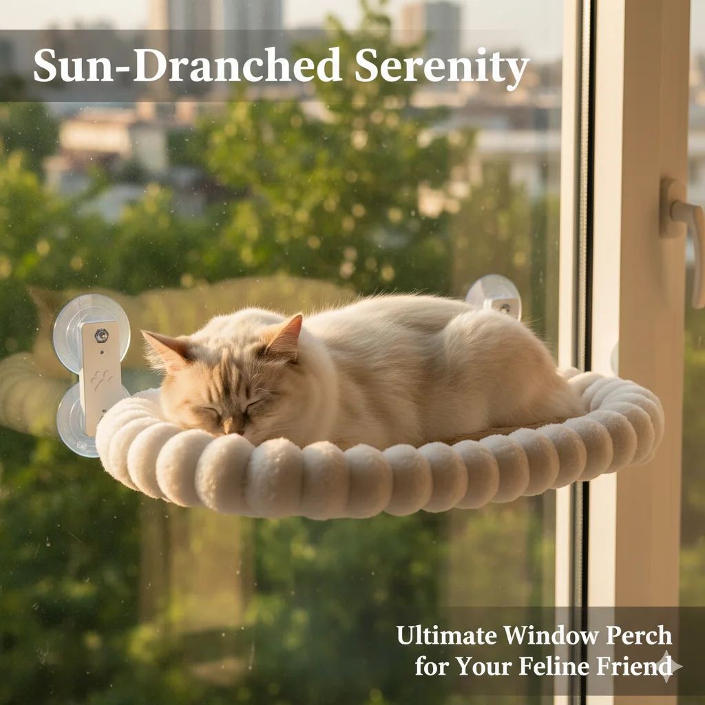 

Складной балконный гамак для кошек с прочной присоской, подвесная кровать на окно для кошек, теплая и удобная для осеннего и зимнего использования