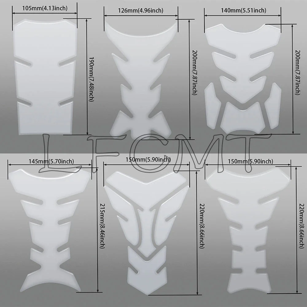 Universal Motorcycle Clear Tankpad Decals Accessories Transparent Resin Oil Gas Fuel Tank Pad Protector Stickers Waterproof