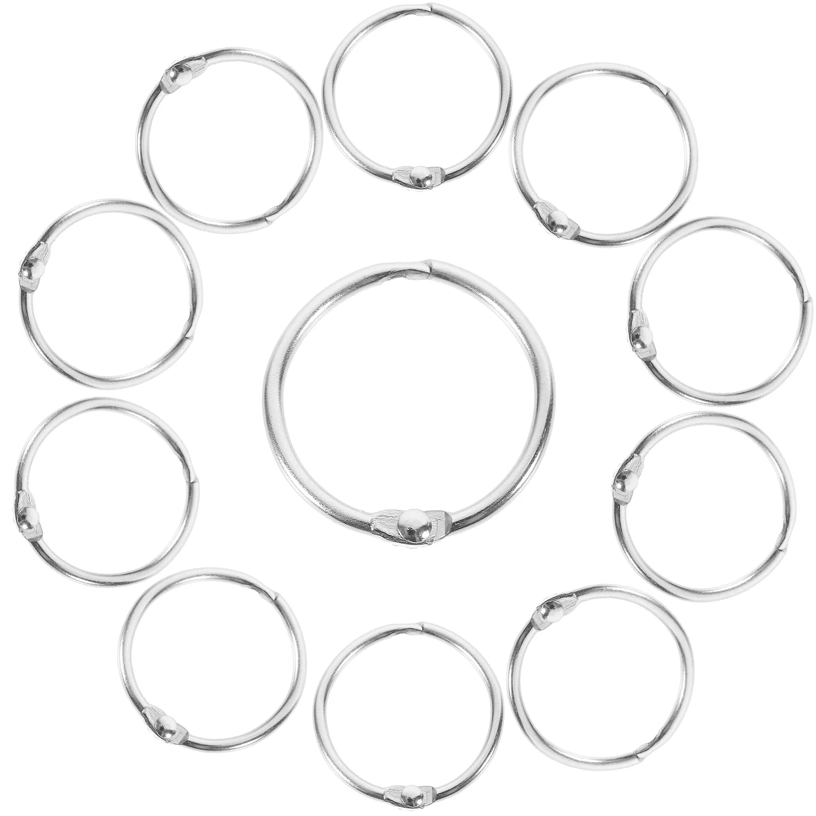 20 Pcs Snap Stationery Binding Ring Open Photo Album Book Loose-leaf 20pcs/pack Binder Clip Rings The Metal Office