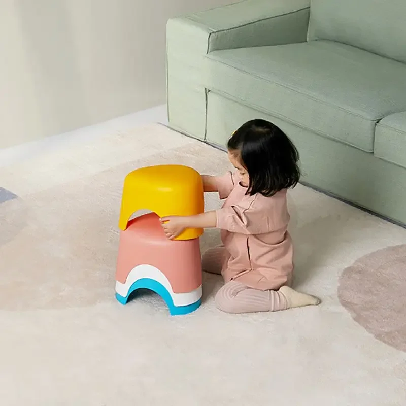 Thicken Plastic Stool Adults Children Small Step Stool Non-slip Bench for Living Room, Bathroom Changing Shoes Dinning Chairs