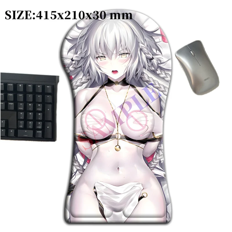 

415mm Fate stay Night Jeanne D'arc Alter Sexy Oppai Gaming Pad 3D Whole Body Mouse Pad Large Arm Wrist Rest Anime Gamer desk mat