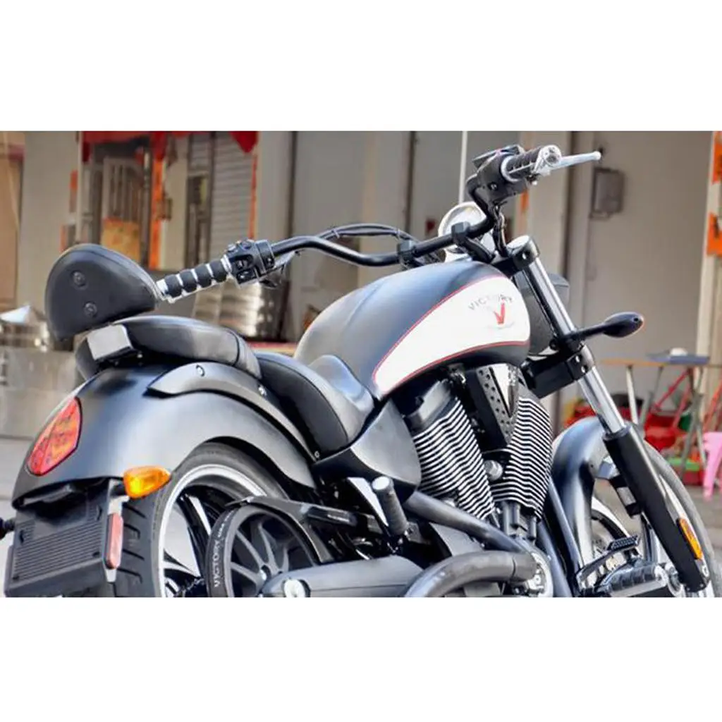 

Black Rear Backrest Sissy Bar Iron PU Leather Passenger Seat Comfort Support for Victory Gunner High Ball