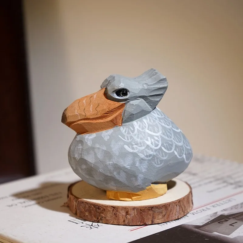 1 قطعة فرس النهر التمساح الحرفية الخشب الطيور النحت Avian تمثال مكتب رف الكتب الجدول زينة زخرفية الطبيعة مستوحاة هدية