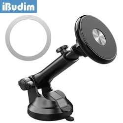 iBudim Sucker Car Magnet Phone Holder Magnetic Car Dashboard Windshield Mobile Cellphone Stand Compatible with MagSafe iPhone 15