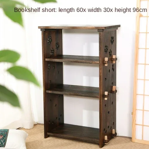 Solid Wood Floor Multi-Column Book Shelf Simple Storage Rack Household Set
