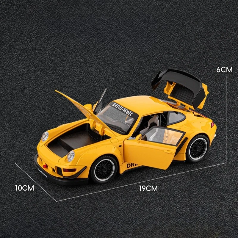 Simulatie 1:22 RWB 993 Legering Sportwagen Model Pull-Back Collectie Speelgoedvoertuig Jongen Verjaardagscadeau Miniatuur Voiture Geluid Licht