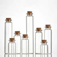 Botella de vidrio transparente de 5ml, 10ml, 15ml, 20ml y 30ml con tapón de corcho, botella de deriva de deseos, Mini viales de vidrio pequeños vacíos, decoración DIY