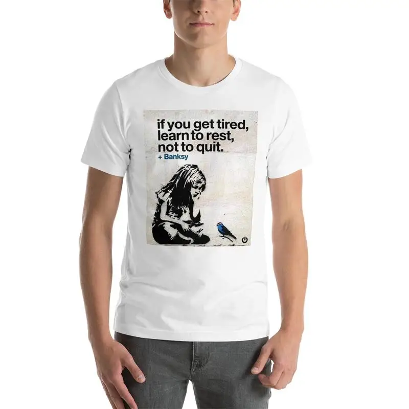 Banksy T-shirt Learn To Rest Graffiti Unisex Premium Tee Shirt