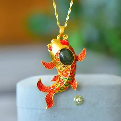 Natural, Hetian Jade, fish jump dragon enamel color, fashion earrings, pendants, wholesale
