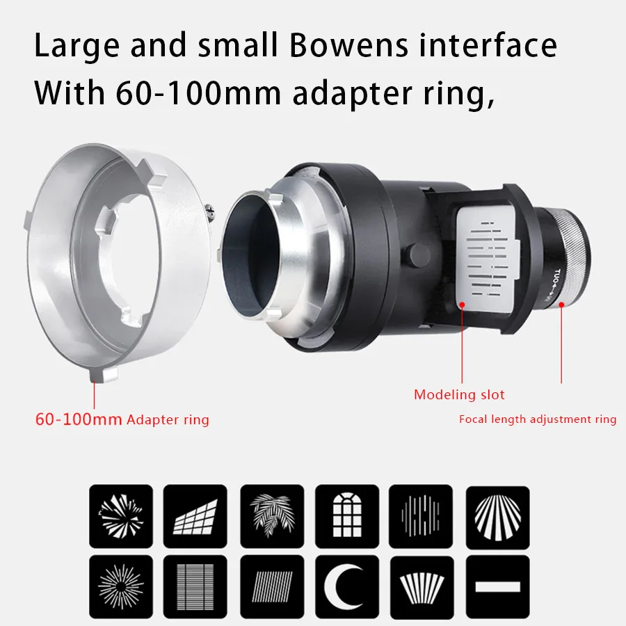 Flash photography spotlight tube three generations of sacred cattle universal DIY spotlight lens photography optical art modelin