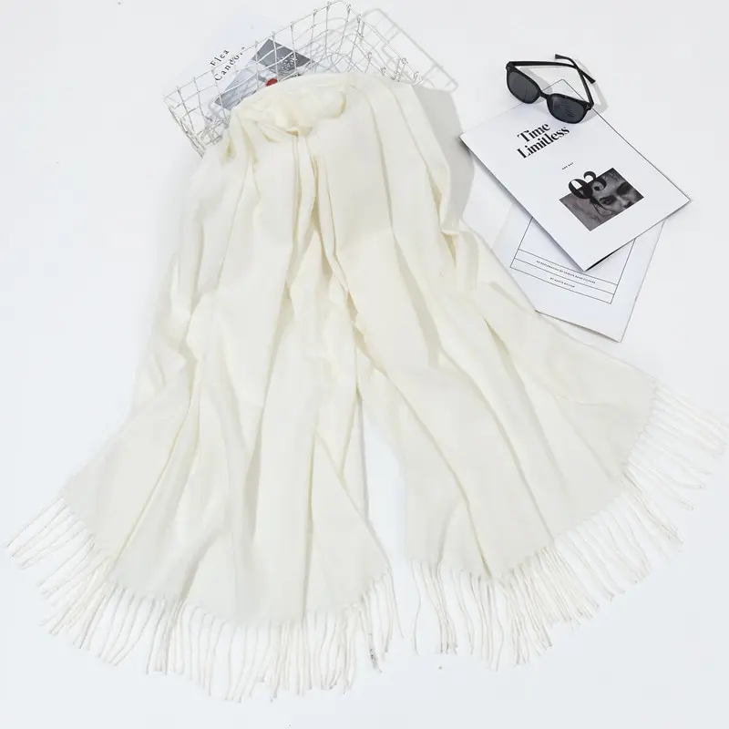 New 7 Colors Woman Winter Scarf Fashion Female Shawls Cashmere Winter Wraps Solid Color Winter Scarf