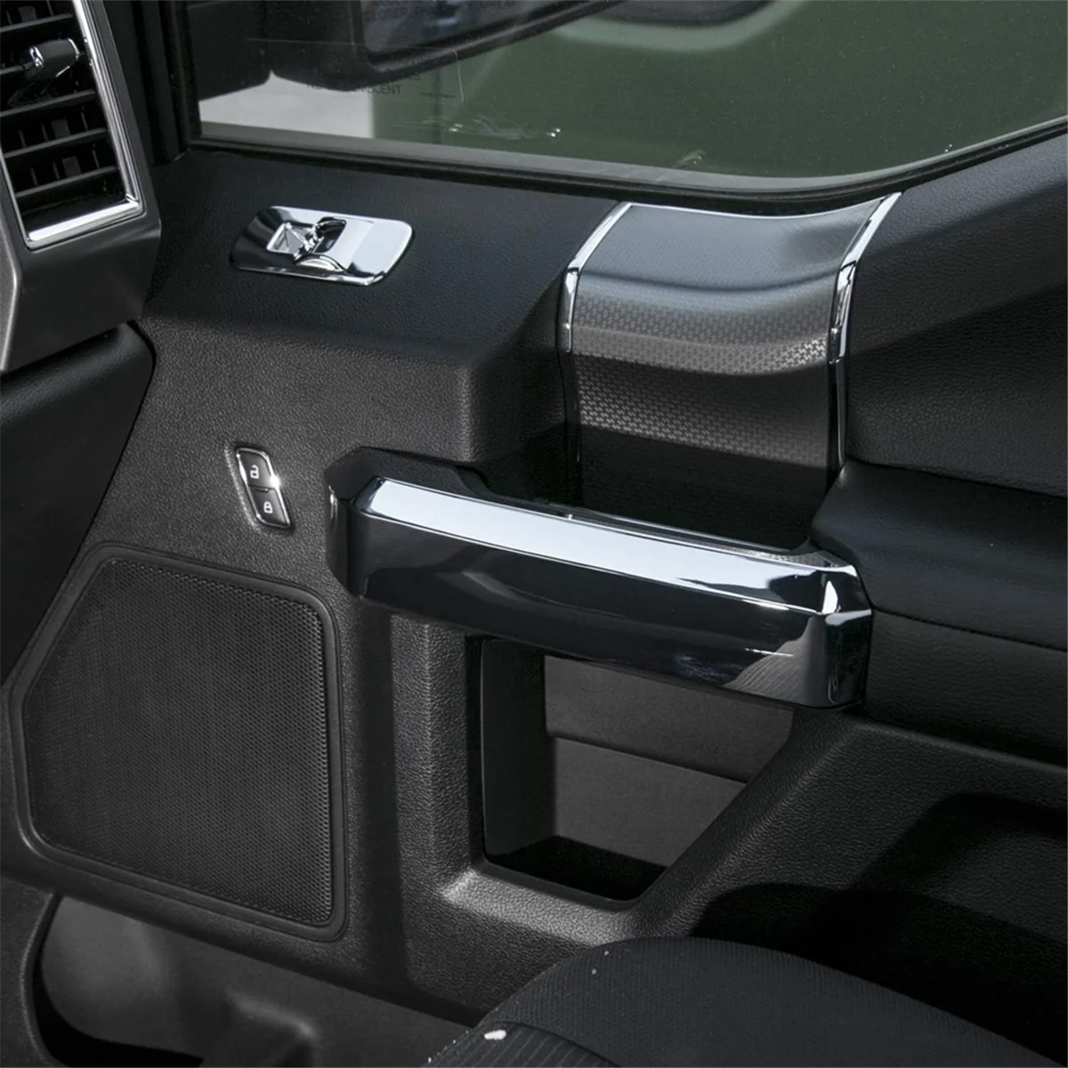 

Upgraded 1 set of carbon fiber door handle decorative covers for Ford 15-20