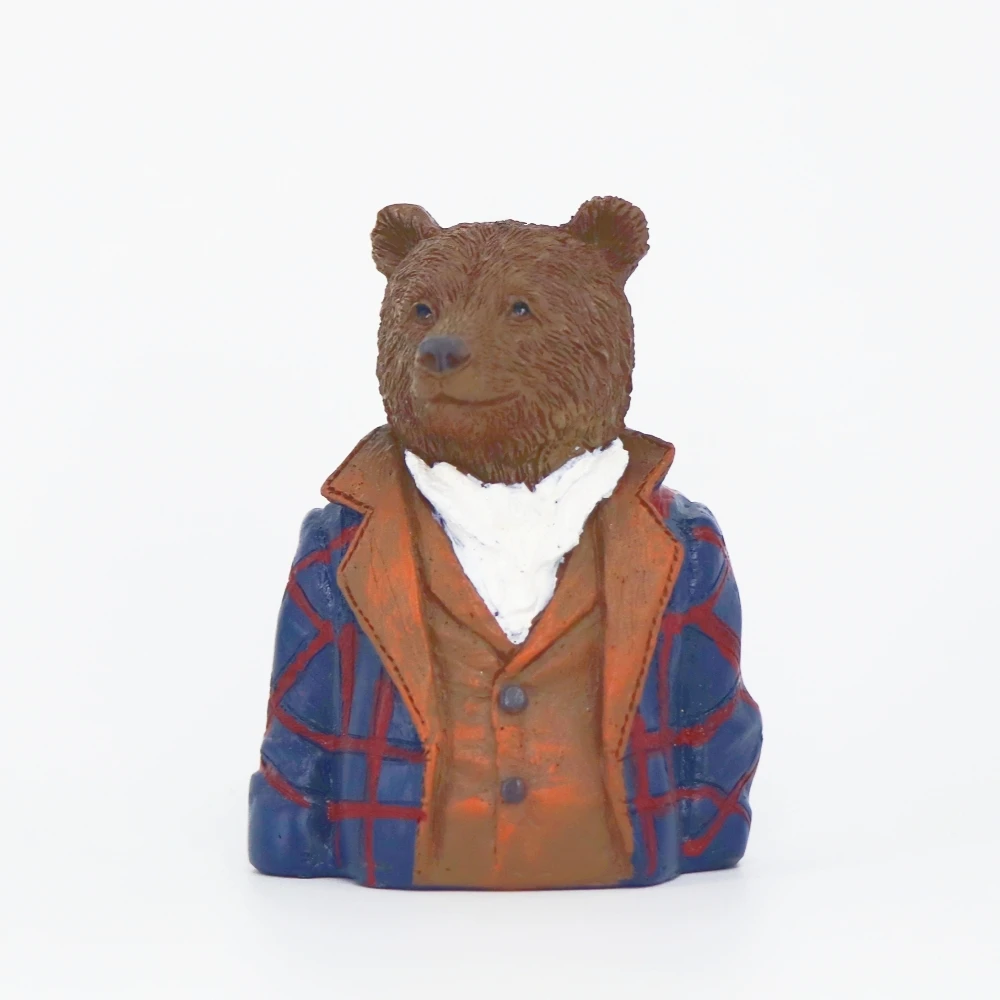 Kreative Mr. Braunbär-Statue, Niedliche Bären-Gentleman-Figur, Harz-Skulptur, Dekoration für Zuhause, Büro, Schreibtisch, Bücherregal, Kleines Geschenk – Detail 4