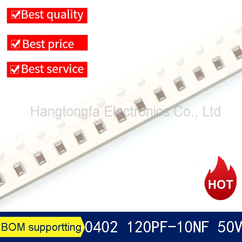 Condensatore a chip da 10000 pezzi 0402 102K 103K 221K 471K 472K X7R 50V 1005 1NF 10NF A REEL Condensatore ceramico SMD NUOVO