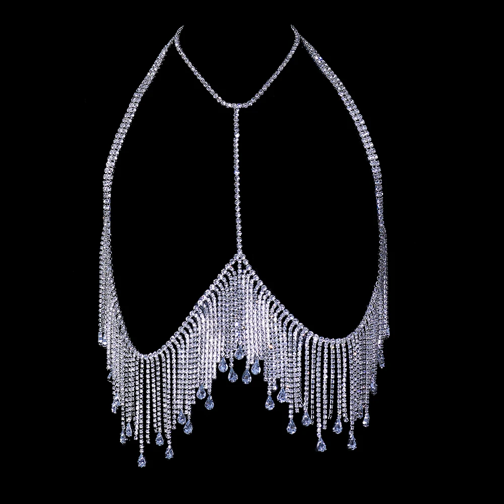 XSBODY Luxury Tassel Bikini Decorations Designer Women New Bohemian Beach Pendant Sexy Chest Bra Chains Lingerie Nightwear