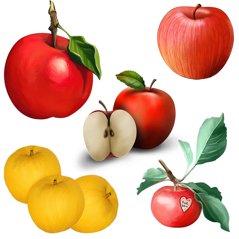 Three Ratels CO24 Lucky Apple  Fruit Cartoon Wall Sticker for home DecorationToilet Decals Waterproof self pasting