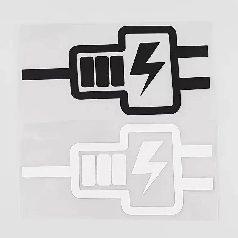 Electric Fuel Sticker EV Charging Car Decal Waterproof Vinyl Energy Logo Auto Fuel Door Cover Decoration