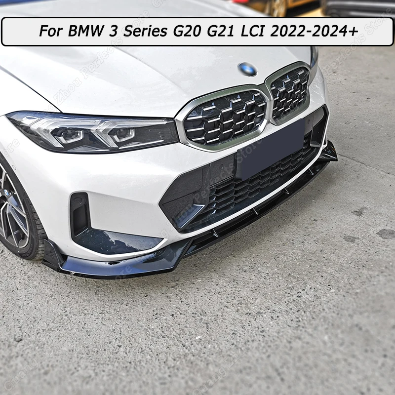 Pro BMW 3 série g20 G21 LCI 2022 2023 2024+ auto přední tlumič lippe rozbočovač spoiler tělo soupravy tuningu ABS lesklý black/carbon hele