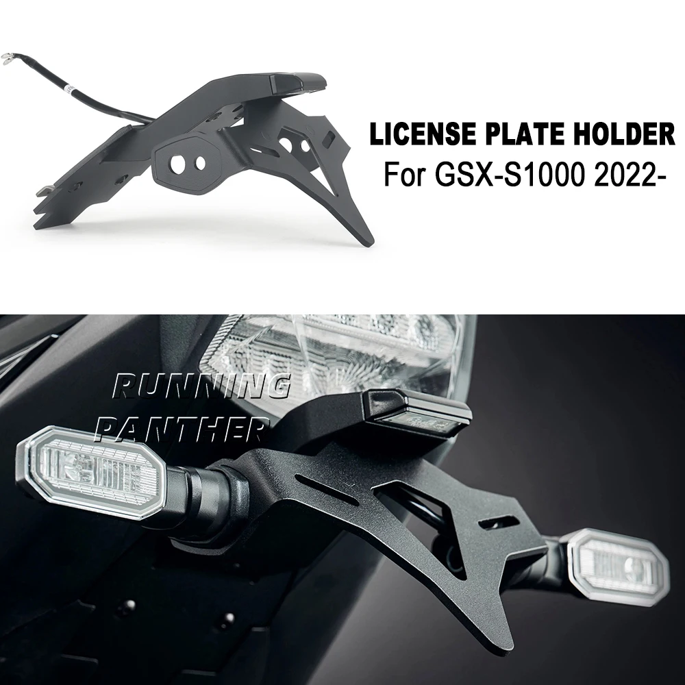 

For GSX-S1000 GSX S1000 2022- Motorcycle Rear Short Tail Stock License Plate Holder Tailstock Frame Bracket
