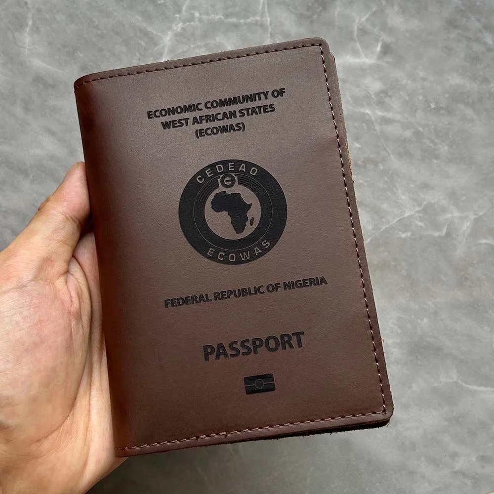 Handmade Leather Nigeria Passport Cover Genuine Leather Federal Republic of Nigeria Passport Passport Holder