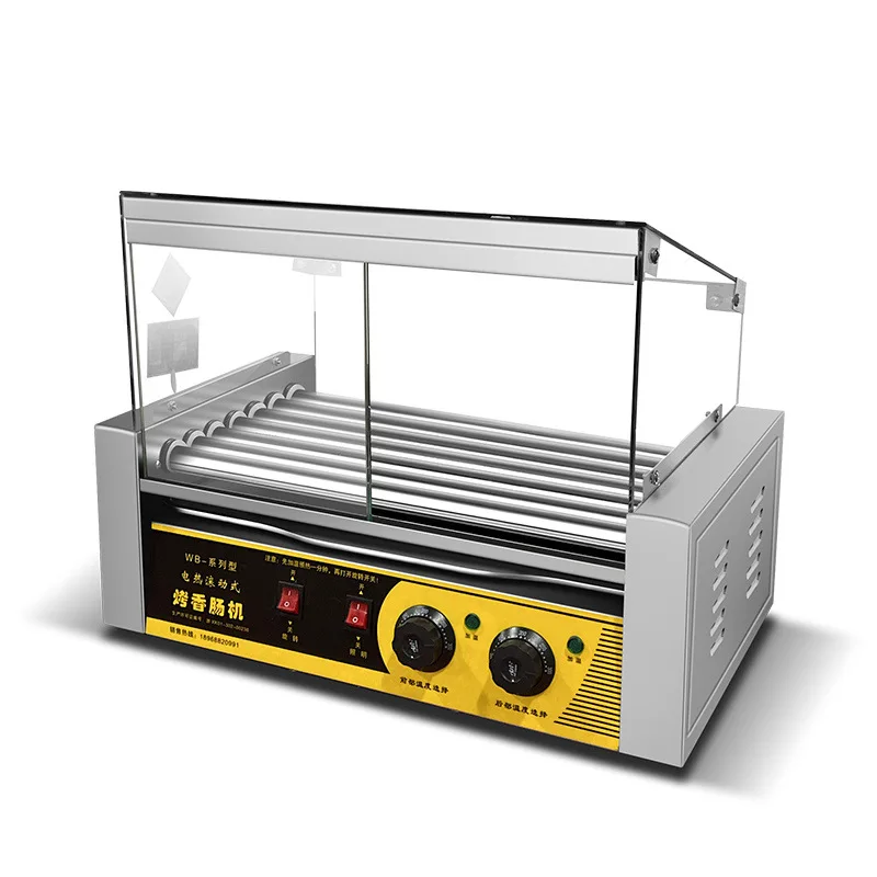 

Removable sausage grill machine, hot dog machine, desktop, small seven tube, with door, baked balls, fully automatic