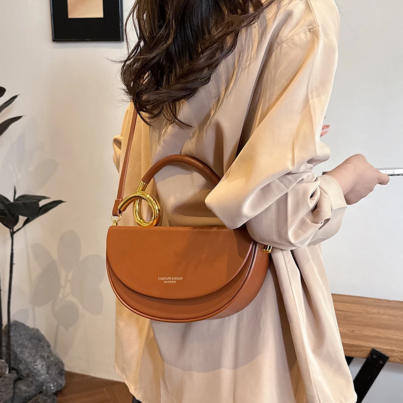 

High Quality Versatile Sweet Handbags Brand Sewing Large Capacity Bags for Women Fashion Pu Solid Color Hasp Shoulder Bags