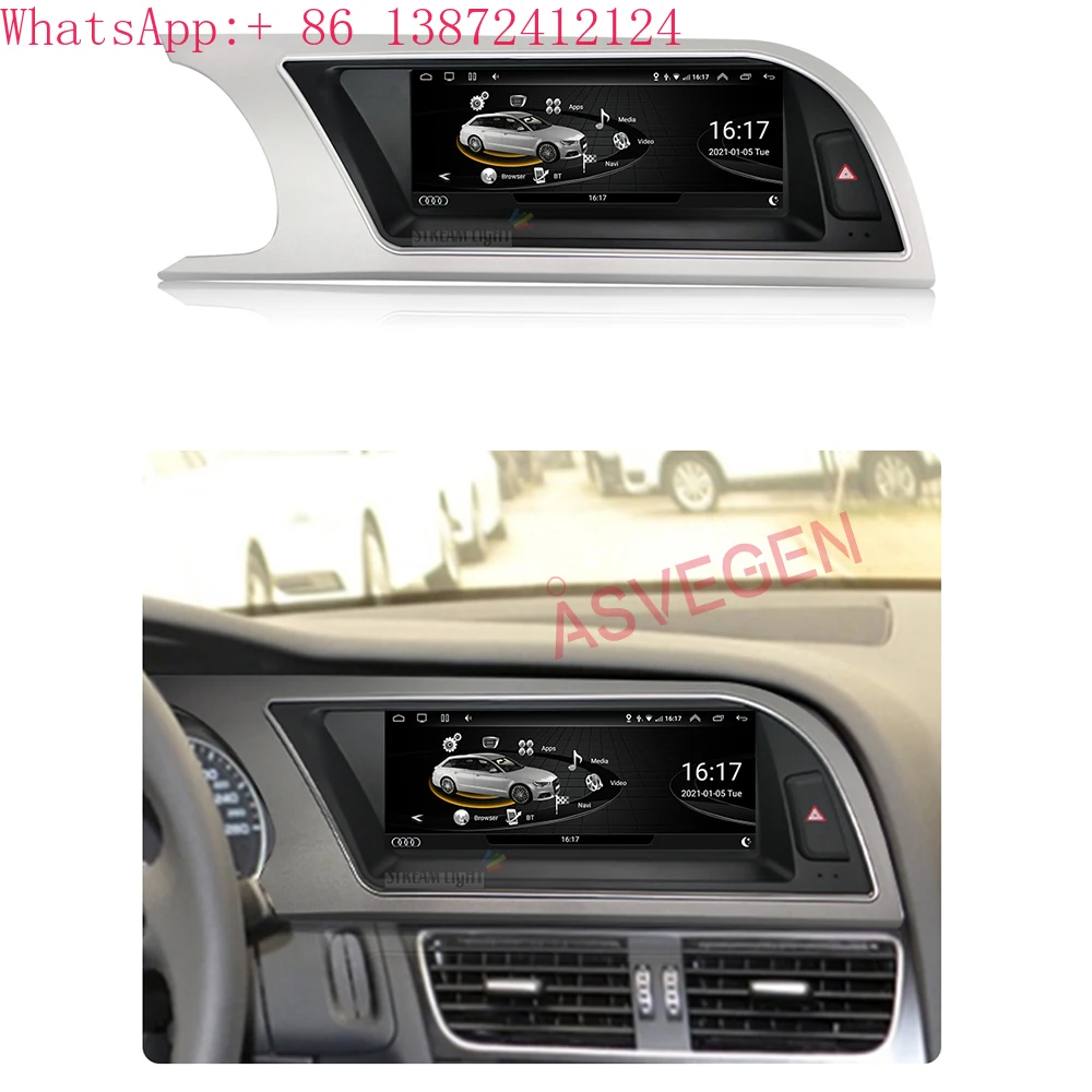 

New Auto 8.8' Android Screen Car Radio DVD Player for Audi A5 2009-2016 with WIFI GPS Navigation Carplay