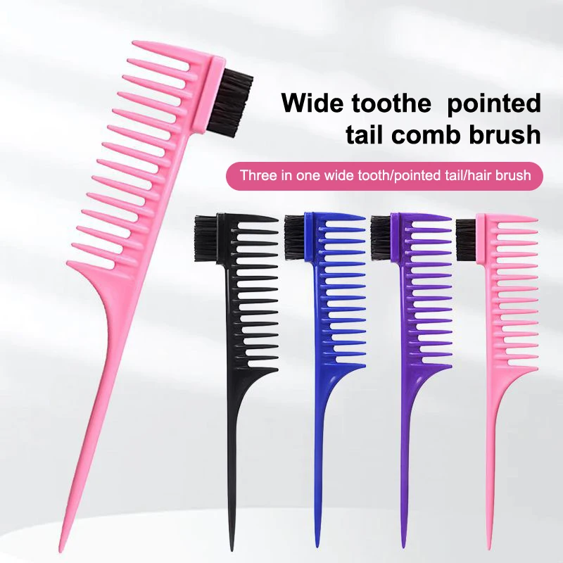 Wide-toothed Rat Tail Comb Anti-static Hair Brush Double Headed Eyebrow Comb Salon Barber Styling Tools