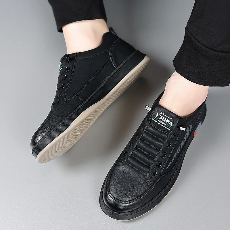 Trendy Men\'s Casual Shoes Simple Men\'s Retro Genuine Leather Shoes Elegant Formal Commuter Work Shoes Free Delivery Loafers