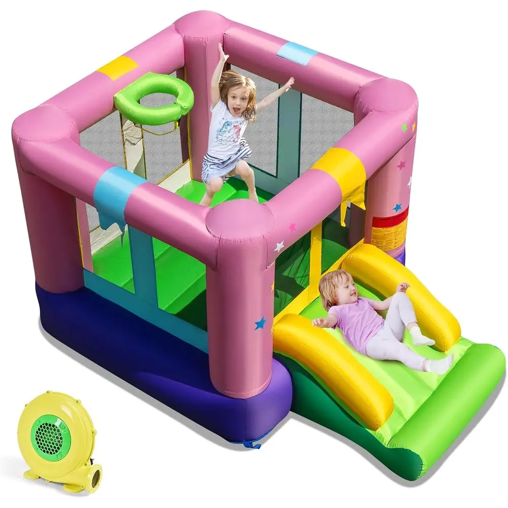 

Iatable Bounce House с горкой, тематический детский шезлонг с подарочной коробкой для вечеринки на открытом воздухе и в помещении, взорванный малыш