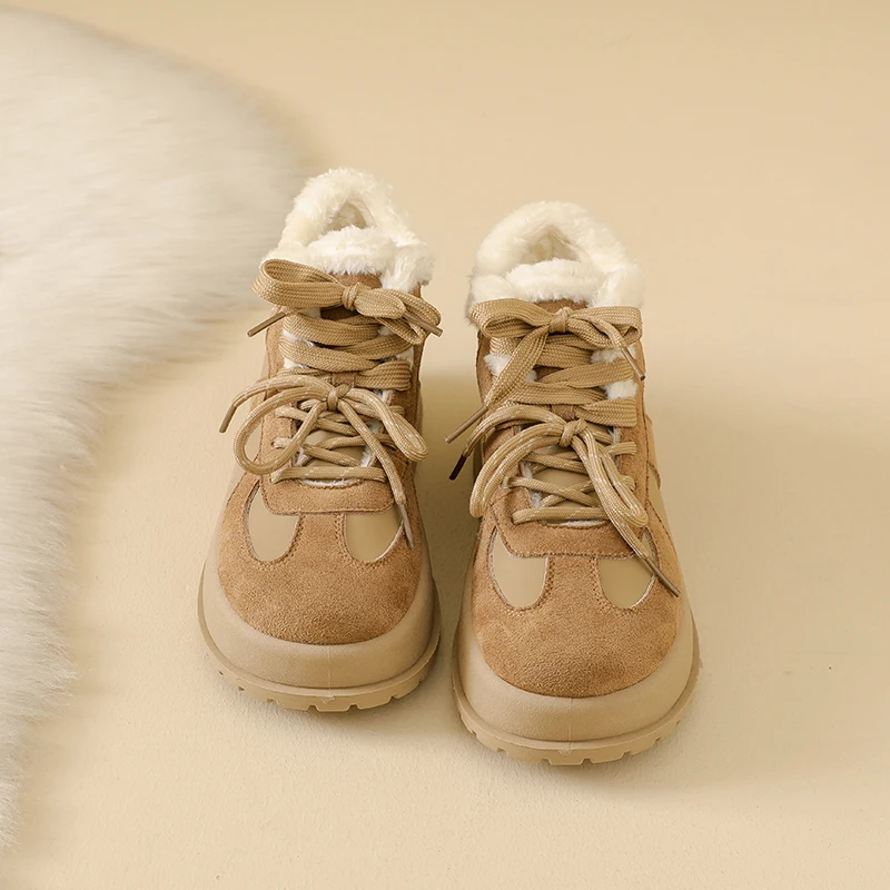 

Autumn Winter Plush Women High Top Sneakers Fashion Comfortable Platform Cotton Shoes Outdoor Non-slip Women's Shoes Botas Mujer