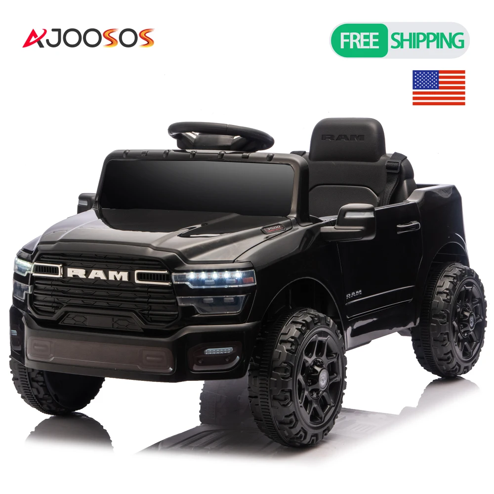Licensed Dodge RAM 3500 12V Kids Ride On Truck 2WD & Rear Shock Suspension LED Headlights &Low Battery Alarm ride on toys age 3+