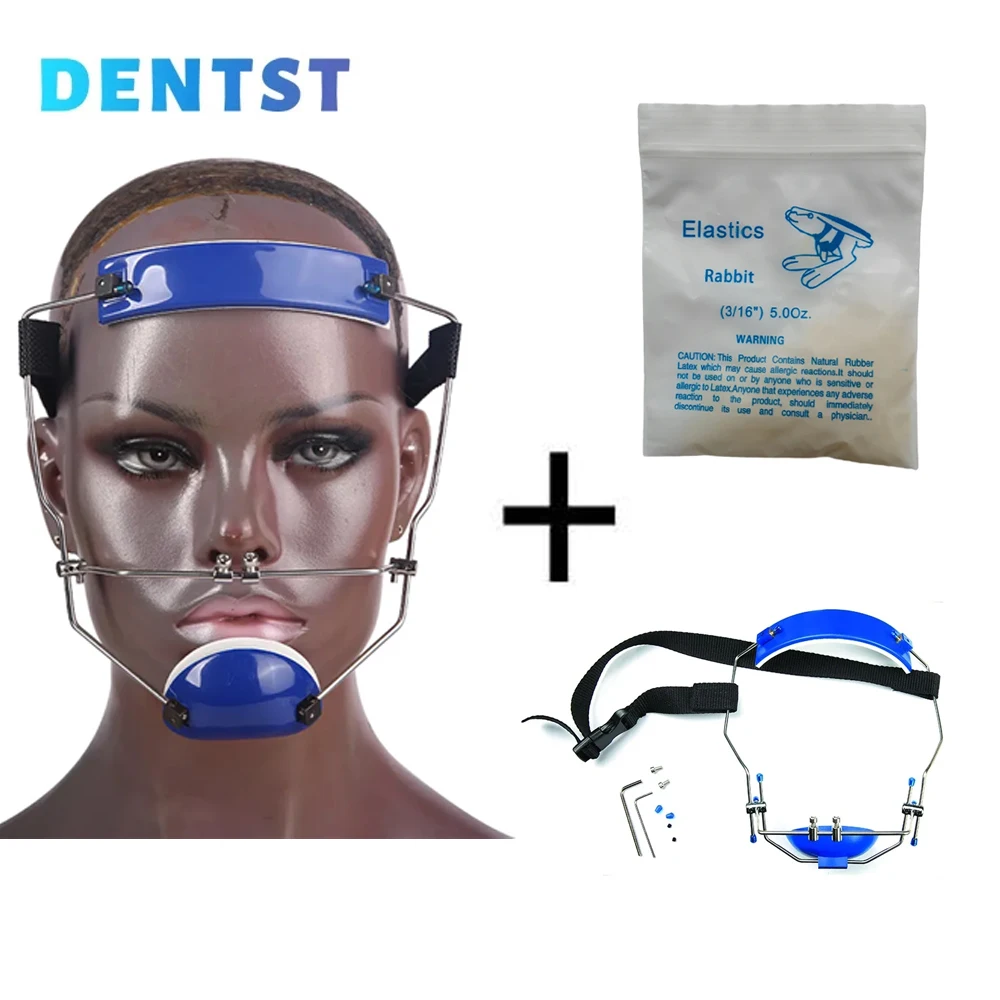 

Dental Mask Orthodontic Adjustable High Pull Headgear Face Mask Double Pole Odontologia Tools Dentistry Device