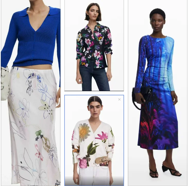Spanish-style printed satin skirt for foreign trade, floral printed waist-cinching long-sleeved women's dress