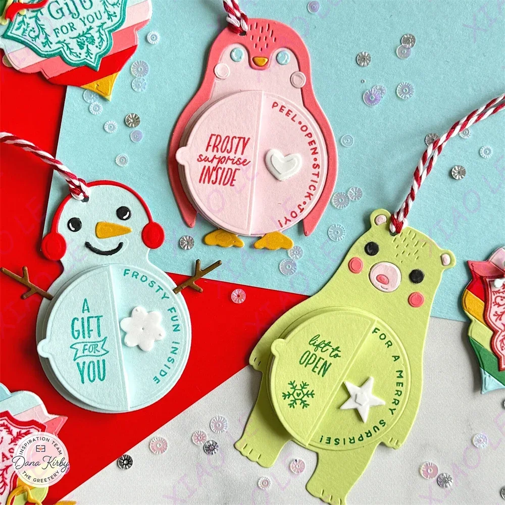 Inside & Out Holiday Tags Frost Buds Metal Cutting Dies Stamps DIY Scrapbooking Card Stencil Paper Cards Handmade Album Stamp