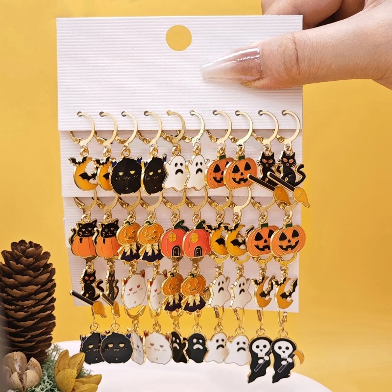 Halloween Parties Earring Adornment Stylish Halloween Themed Earring Assortment for Daily Wear and Special Occasions Halloween